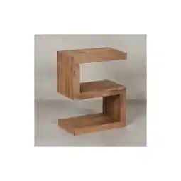 Netto Marken-Discount KADIMA DESIGN Beistelltisch S Cube NAKO: Sheesham-Holz, S-Form, 44x30 cm, 60 cm Höhe, handgefertigt Angebot