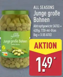 Aldi Nord ALL SEASONS Junge große Bohnen Angebot