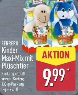 Aldi Nord FERRERO Kinder Maxi-Mix mit Plüschtier Angebot