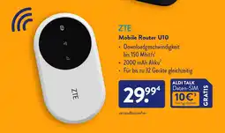 Aldi Nord ZTE Mobile Router U10 Angebot