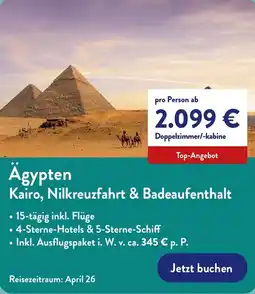 Aldi Nord Ägypten Kairo, Nilkreuzfahrt & Badeaufenthalt Angebot
