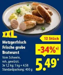 Lidl Metzgerfrisch Frische grobe Bratwurst Angebot
