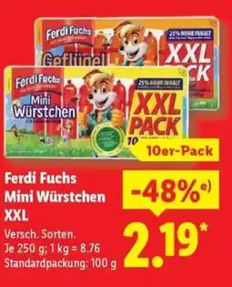 Lidl Ferdi Fuchs Mini Würstchen XXL Angebot