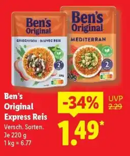 Lidl Ben's Original Express Reis Angebot