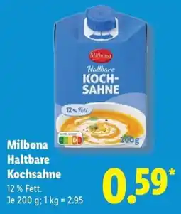 Lidl Milbona Haltbare Kochsahne Angebot