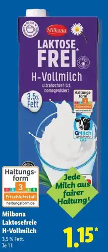 Lidl Milbona Laktosefreie H-Vollmilch Angebot