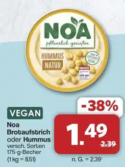 Famila Nord West Noa Brotaufstrich oder Hummus Angebot