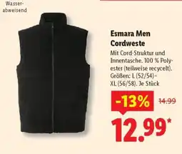 Lidl Esmara Men Cordweste Angebot