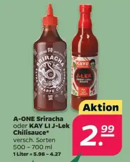 NETTO A-ONE Sriracha oder KAY LI J-Lek Chilisauce Angebot