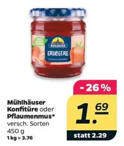 NETTO MÜHLHÄUSER Konfitüre oder Pflaumenmus Angebot