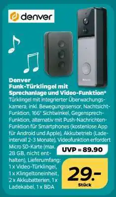 NETTO Denver Funk-Türklingel mit Sprechanlage und Video-Funktion Angebot