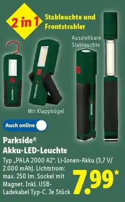 Lidl Parkside Akku-LED-Leuchte Angebot