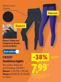 Lidl CRIVIT Funktionstights Herren-Damen Angebot