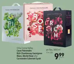 CITTI Markt Casas Patronales Rich Chardonnay-Sauvignon Blanc, Merlot Rosé eller Carmenère-Cabernet-Syrah Angebot