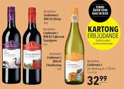 CITTI Markt Lindeman's Lindeman's BIN 50 Shiraz, BIN 45 Cabernet Sauvignon o. BIN 65 Chardonnay Angebot