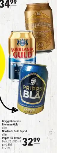 CITTI Markt Bryggmästarens Premuim Gold eller Norrlands Guld Export eller Pripps Blå Export Angebot