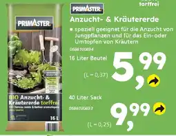 Globus Baumarkt PRIMASTER Anzucht- & Kräutererde torffrei Angebot