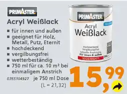 Globus Baumarkt PRIMASTER Acryl Weißlack Angebot