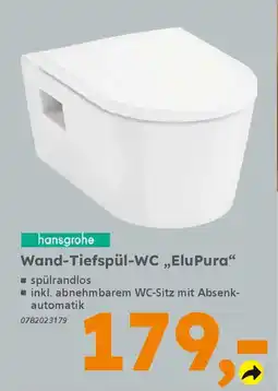 Globus Baumarkt hansgrohe Wand-Tiefspül-WC „EluPura“ Angebot