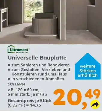 Globus Baumarkt Ultrament Universelle Bauplatte Angebot
