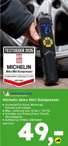 Globus Baumarkt Michelin Akku Mini Kompressor Angebot