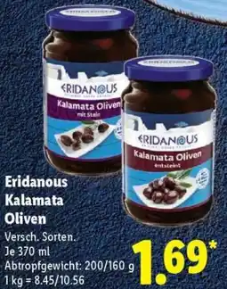 Lidl Eridanous Kalamata Oliven Angebot