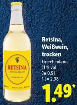 Lidl Retsina, Weißwein, trocken Angebot