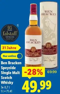 Lidl Ben Bracken Speyside Single Malt Scotch Whisky Angebot