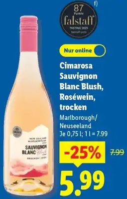Lidl Cimarosa Sauvignon Blanc Blush, Roséwein, trocken Angebot