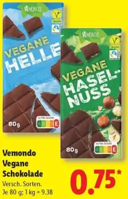 Lidl Vemondo Vegane Schokolade Angebot