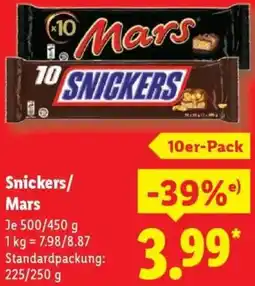 Lidl Snickers/ Mars Angebot