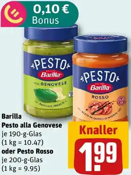 REWE Barilla Pesto alla Genovese oder Pesto Rosso Angebot