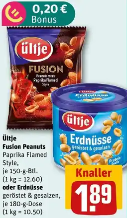 REWE Ültje Fusion Peanuts oder Erdnüsse Angebot