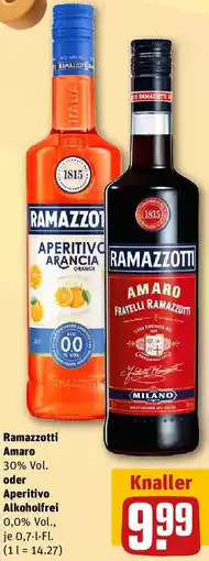 REWE Ramazzotti Amaro oder Aperitivo Alkoholfrei Angebot
