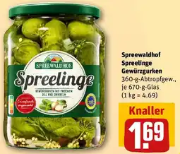 REWE Spreewaldhof Spreelinge Gewürzgurken Angebot