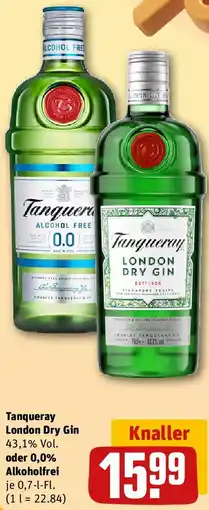 REWE Tanqueray London Dry Gin oder 0,0% Alkoholfrei Angebot
