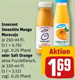 REWE Innocent Smoothie Mango Maracuja oder Saft Orange Angebot