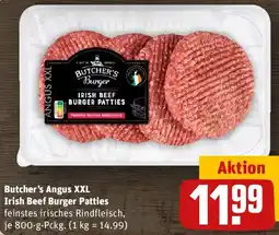 REWE Butcher's Angus XXL Irish Beef Burger Patties Angebot