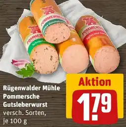 REWE Rügenwalder Mühle Pommersche Gutsleberwurst Angebot