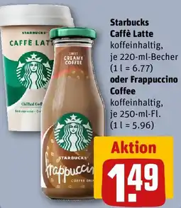 REWE Starbucks Caffè Latte oder Frappuccino Coffee Angebot