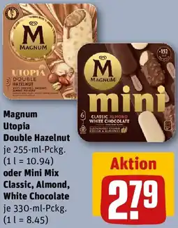 REWE Magnum Utopia Double Hazelnut oder Mini Mix Classic, Almond, White Chocolate Angebot