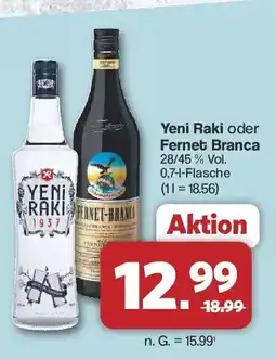 Famila Nord West Yeni Raki oder Fernet Branca Angebot