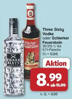 Famila Nord West Three Sixty Vodka oder Schierker Feuerstein Angebot