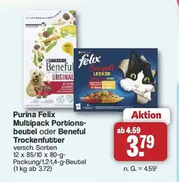 Famila Nord West Purina Felix Multipack Portions- beutel oder Beneful Trockenfutter Angebot