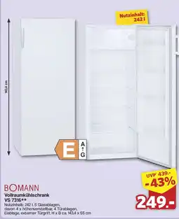 Famila Nord West BOMANN Vollraumkühlschrank VS 7316 Angebot