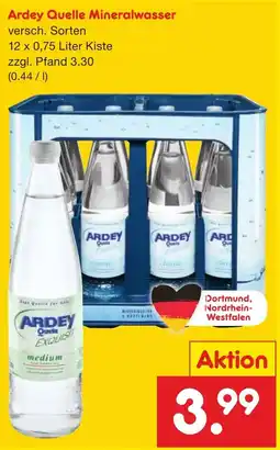 Netto Getränke Discount Ardey Quelle Mineralwasser Angebot