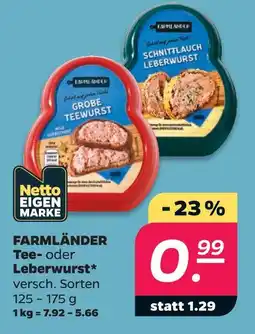 NETTO Farmländer grobe teewurst Angebot