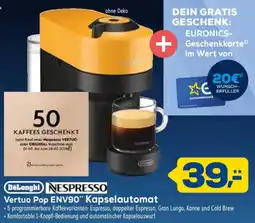Euronics XXL DeLonghi NESPRESSO Vertuo Pop ENV90 Kapselautomat Angebot