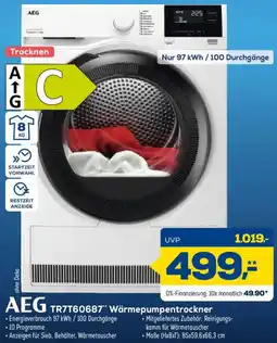 Euronics XXL AEG TR7T60687 Wärmepumpentrockner Angebot