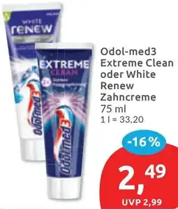 Budni Odol-med3 Extreme Clean oder White Renew Zahncreme Angebot